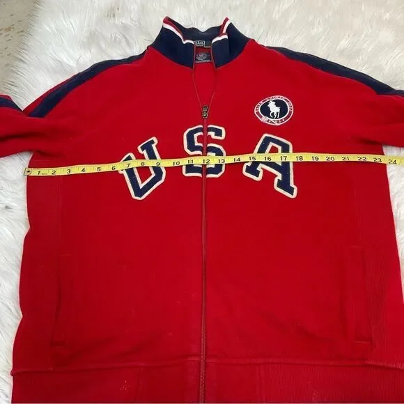 Polo by Ralph Lauren 2012 USA Olympic Team Full Zip Red Sweater Men's Size Large - Picture 13 of 15